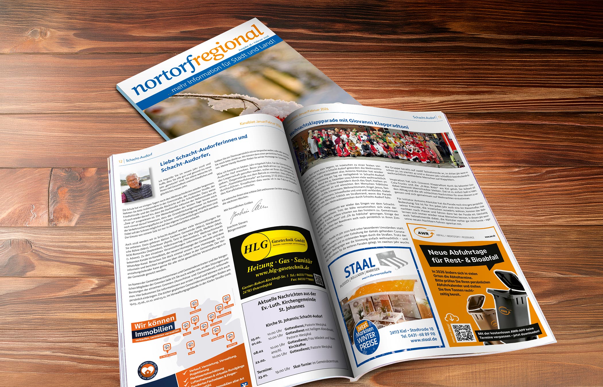 Printanzeigen in regionalen Magazinen